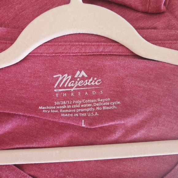 Majestic Threads NFL Arizona Cardinals Scoop Neck Long Sleeve T-shirt Red Large - Picture 5 of 5